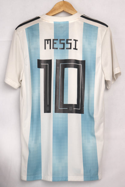 Argentina 2018 Home Messi [M] Apparel Original Authentic Football Soccer Jersey Kit Shirt Nameset