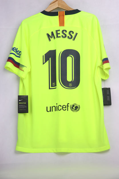Barcelona 2018 Away BNWT Messi [XL] Apparel Original Authentic Football Soccer Jersey Kit Shirt Nameset