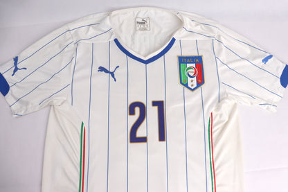 Italy 2014 Away Pirlo [M] Apparel Original Authentic Football Soccer Jersey Kit Shirt Nameset