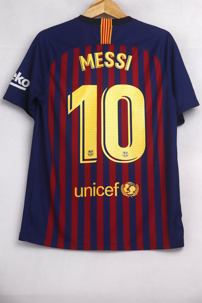 Barcelona 2018 Home Messi [M] Apparel Original Authentic Football Soccer Jersey Kit Shirt Nameset
