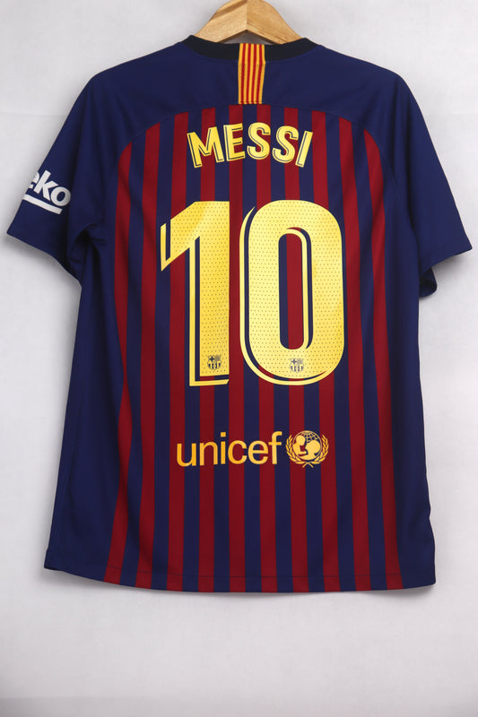 Barcelona 2018 Home Messi [M] Apparel Original Authentic Football Soccer Jersey Kit Shirt Nameset