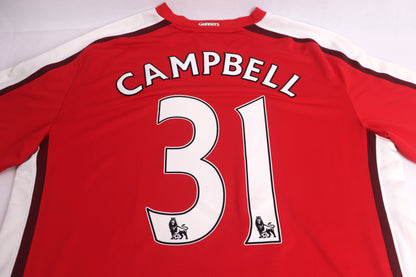 Arsenal 2008 Home Campbell [XL] Apparel Original Authentic Football Soccer Jersey Kit Shirt Nameset